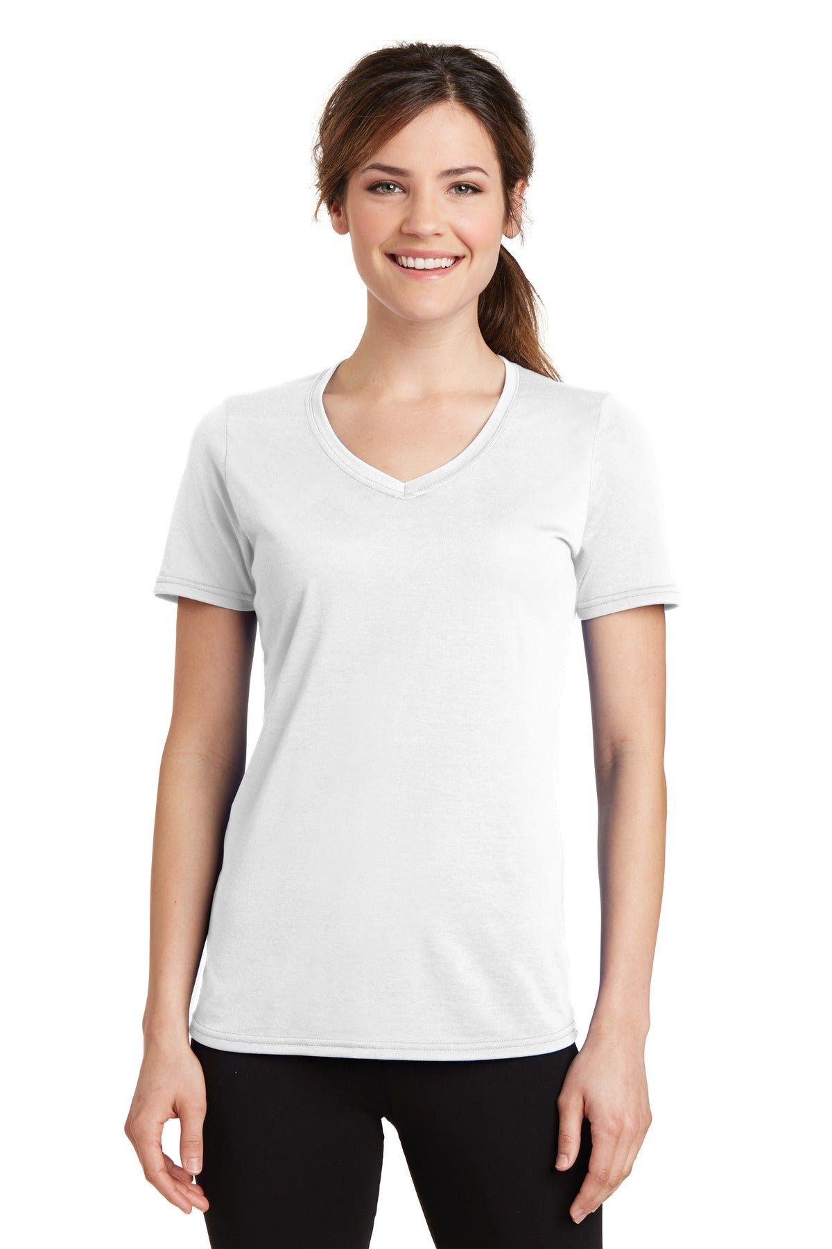 Port & Company® Women's Performance Blend V-Neck Tee
