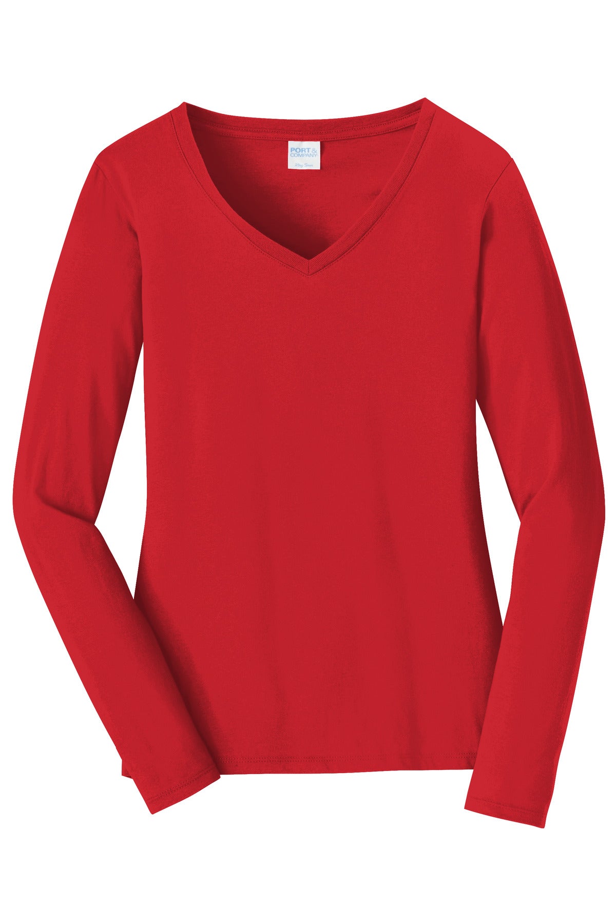 Port & Company® Women's Long Sleeve Fan Favorite V-Neck Tee