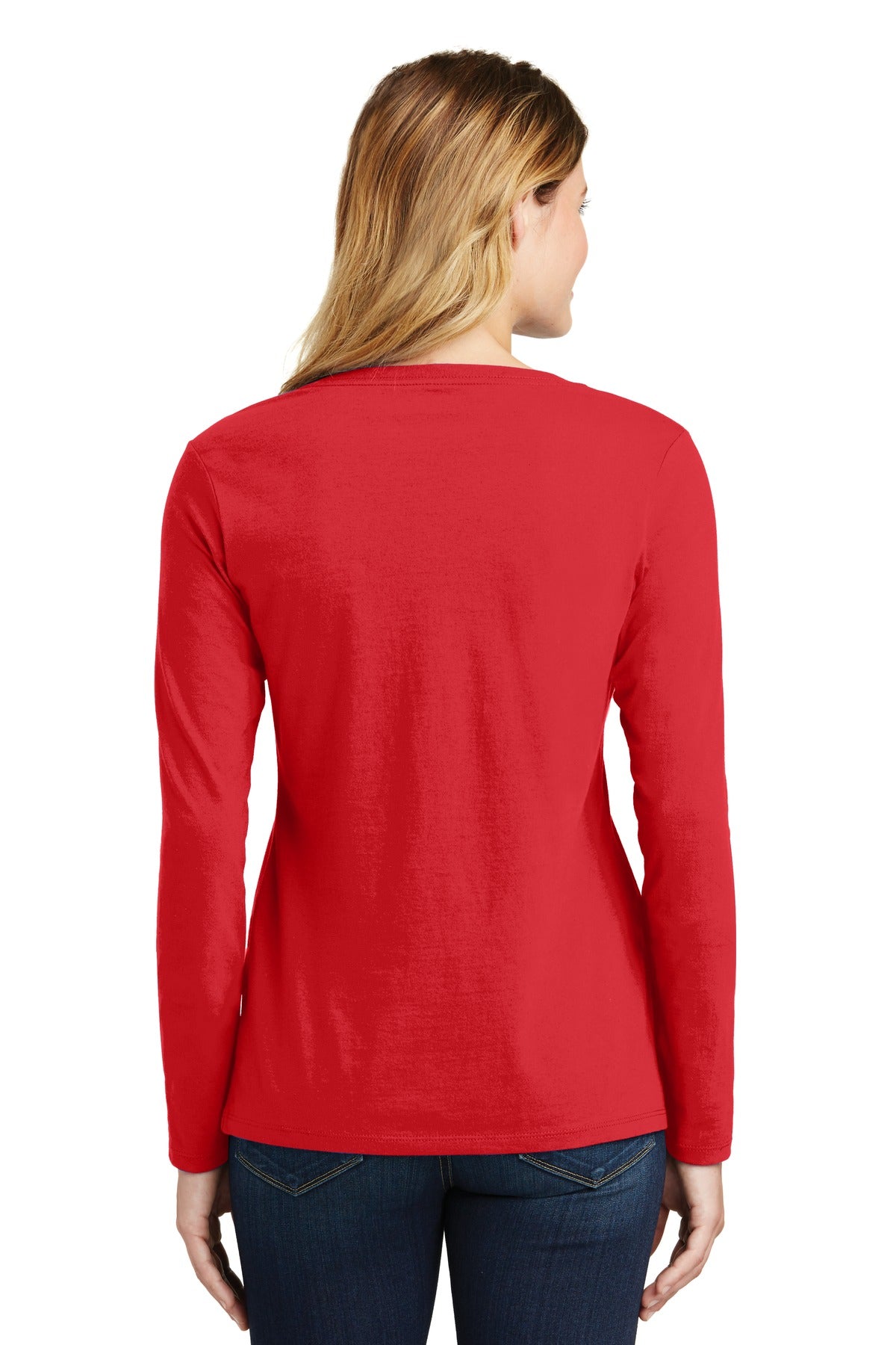 Port & Company® Women's Long Sleeve Fan Favorite V-Neck Tee