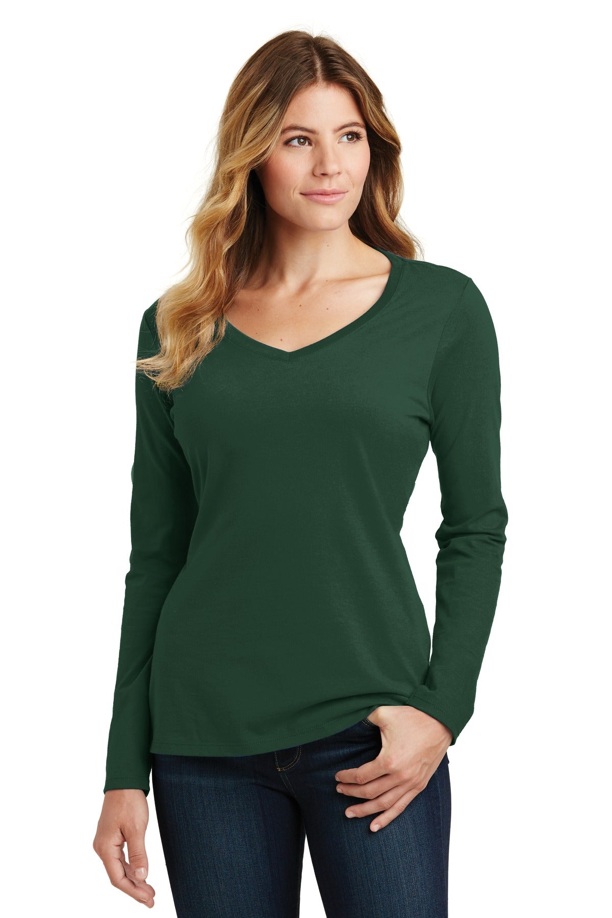 Port & Company® Women's Long Sleeve Fan Favorite V-Neck Tee