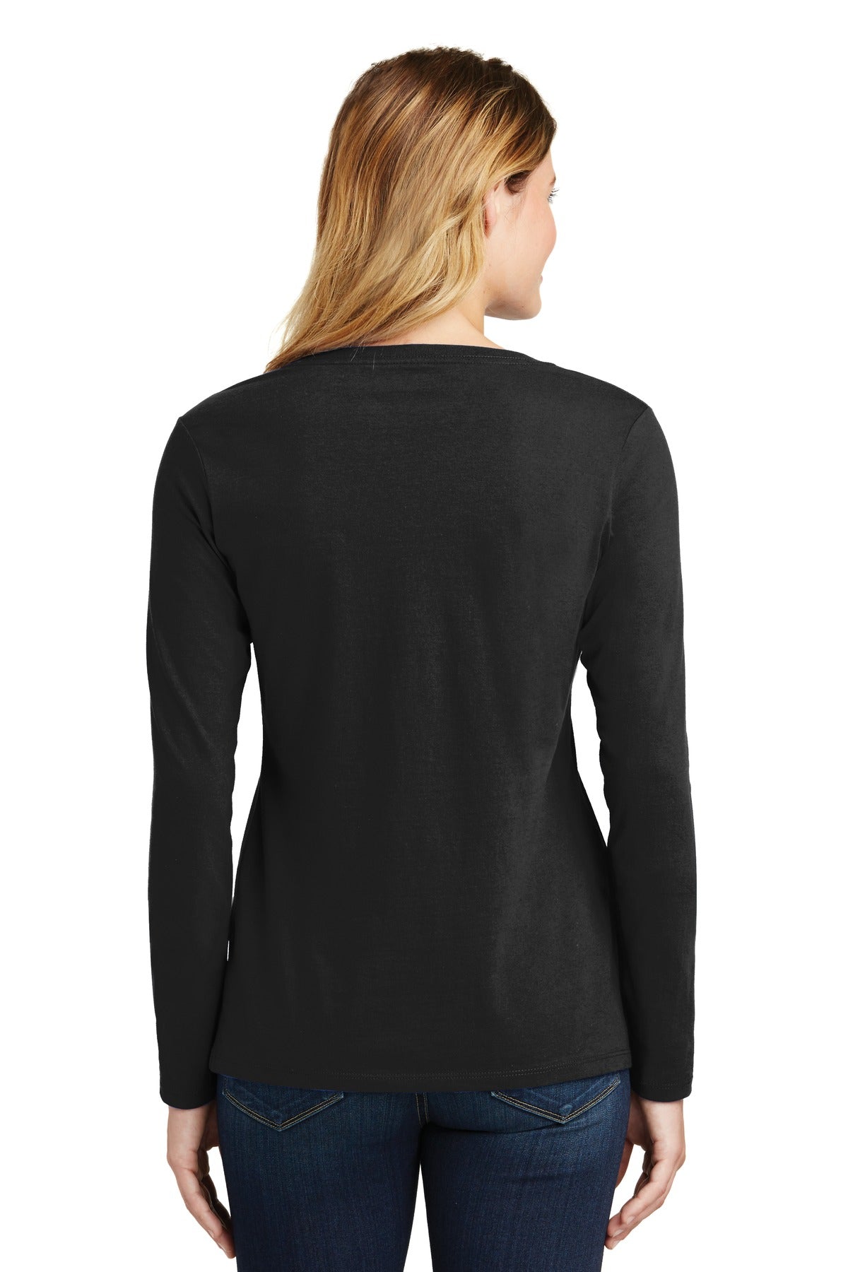 Port & Company® Women's Long Sleeve Fan Favorite V-Neck Tee