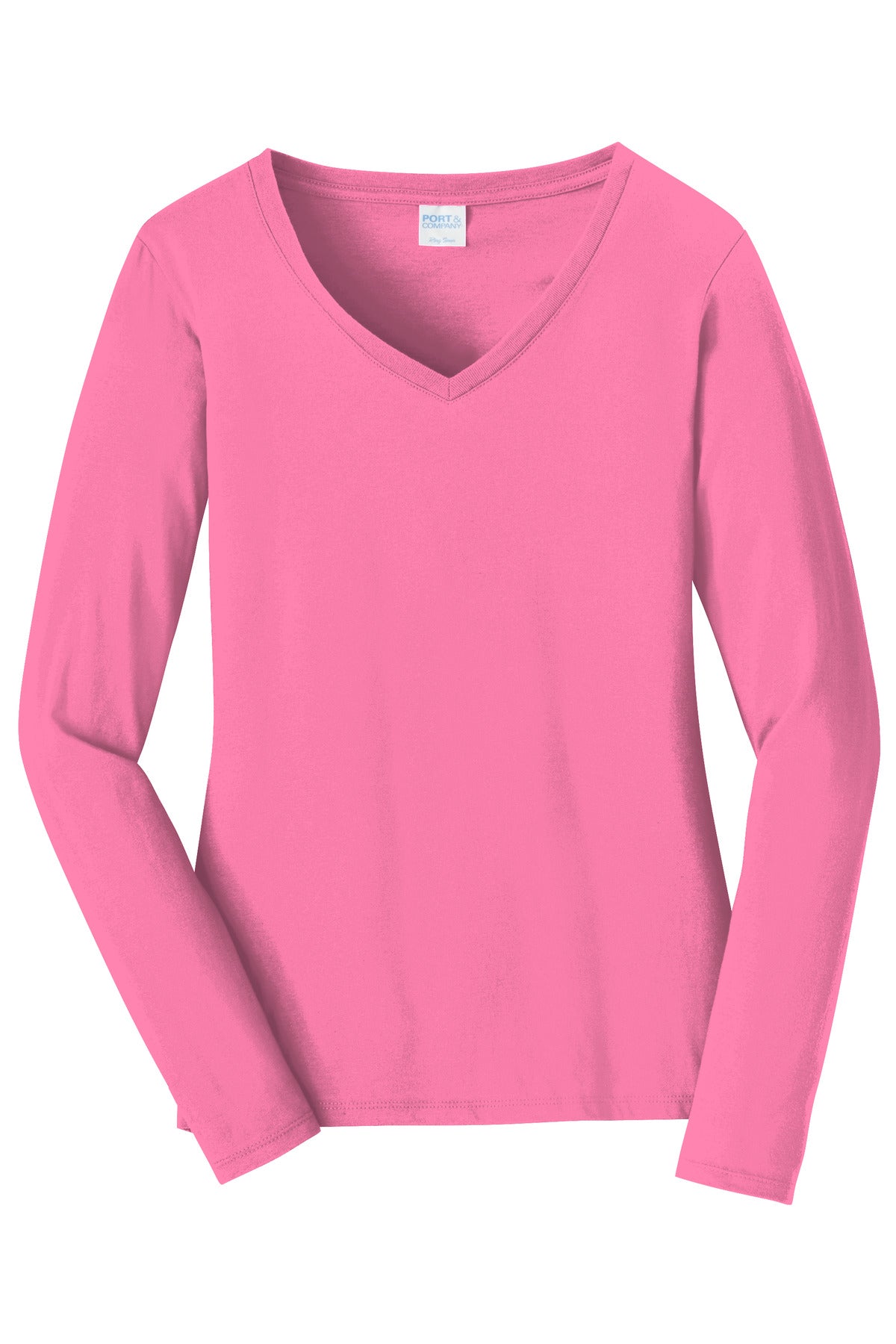 Port & Company® Women's Long Sleeve Fan Favorite V-Neck Tee