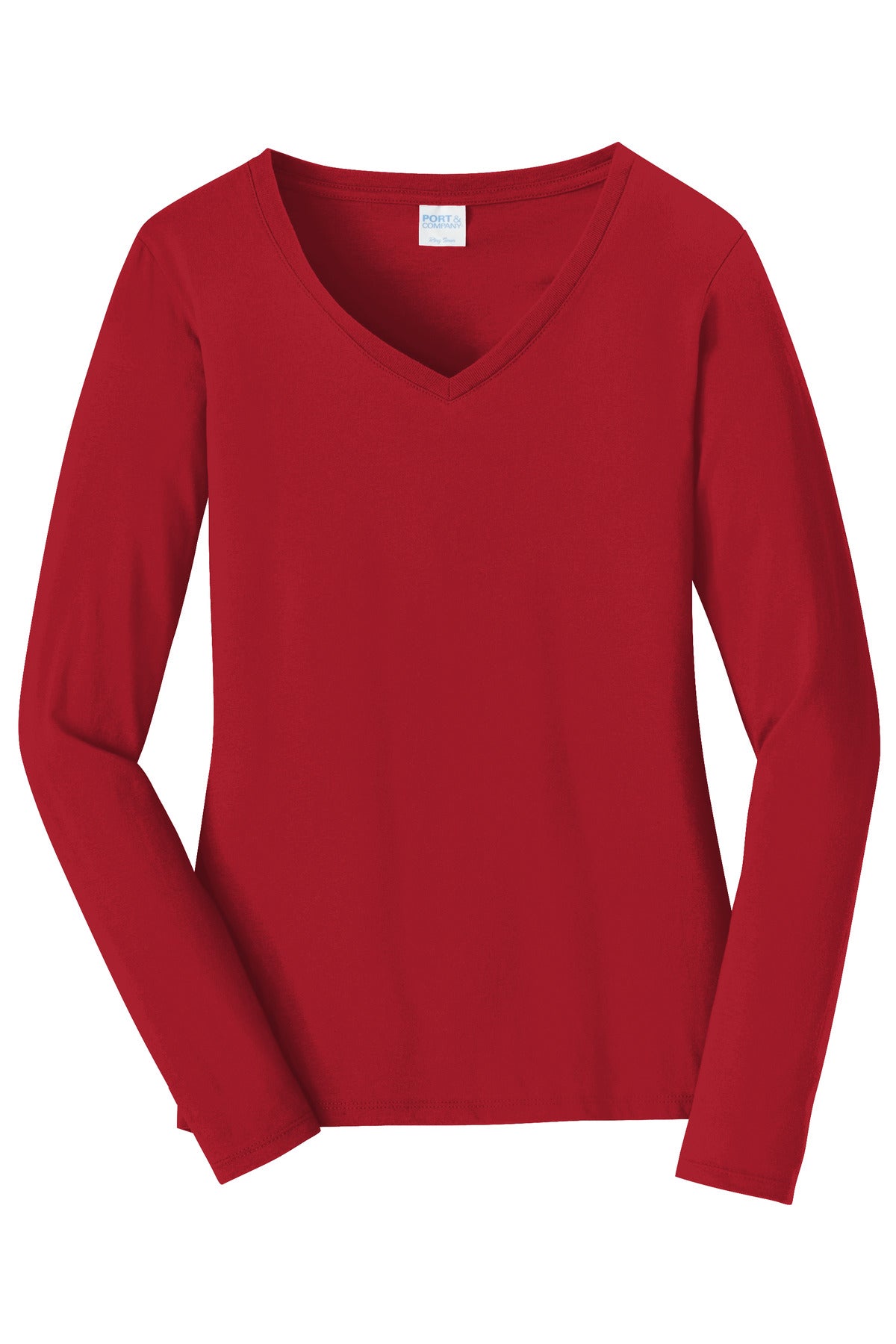 Port & Company® Women's Long Sleeve Fan Favorite V-Neck Tee