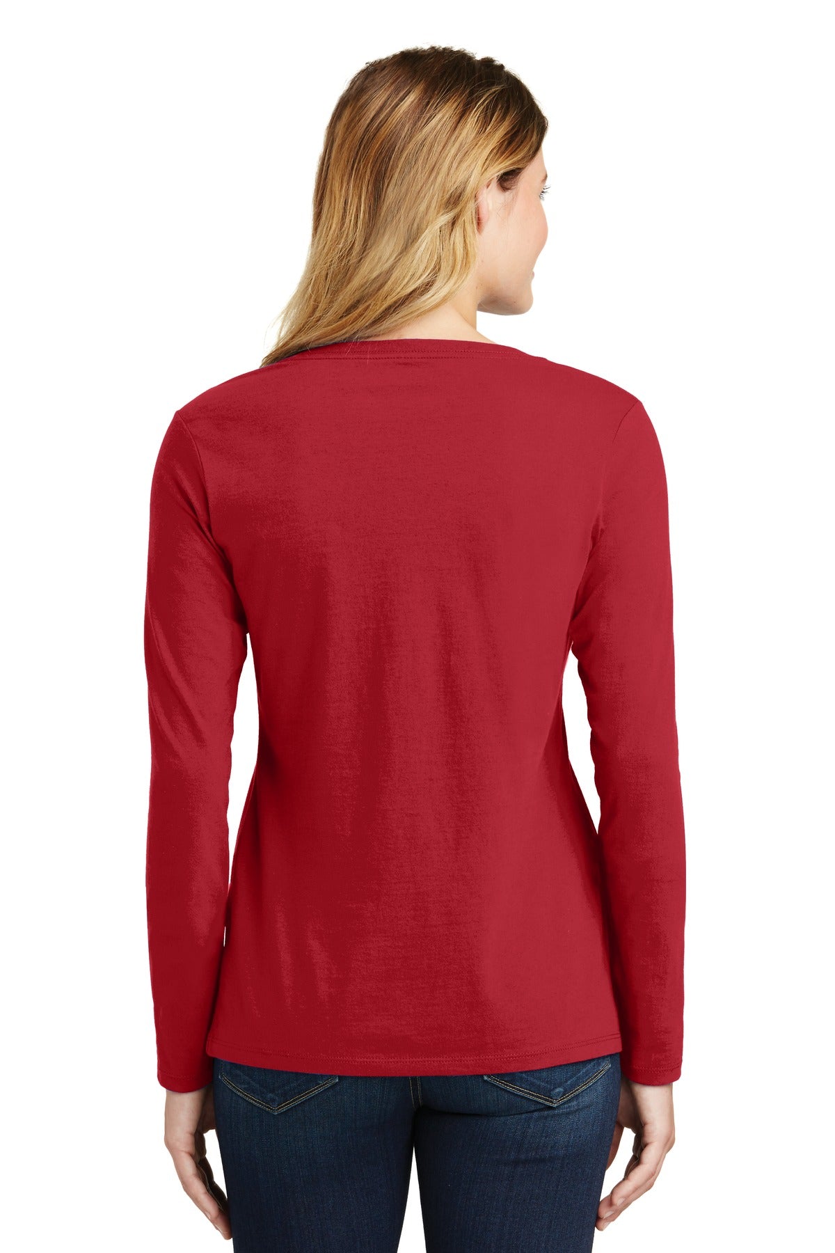 Port & Company® Women's Long Sleeve Fan Favorite V-Neck Tee