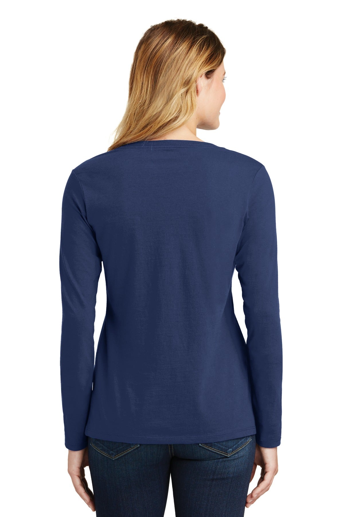 Port & Company® Women's Long Sleeve Fan Favorite V-Neck Tee