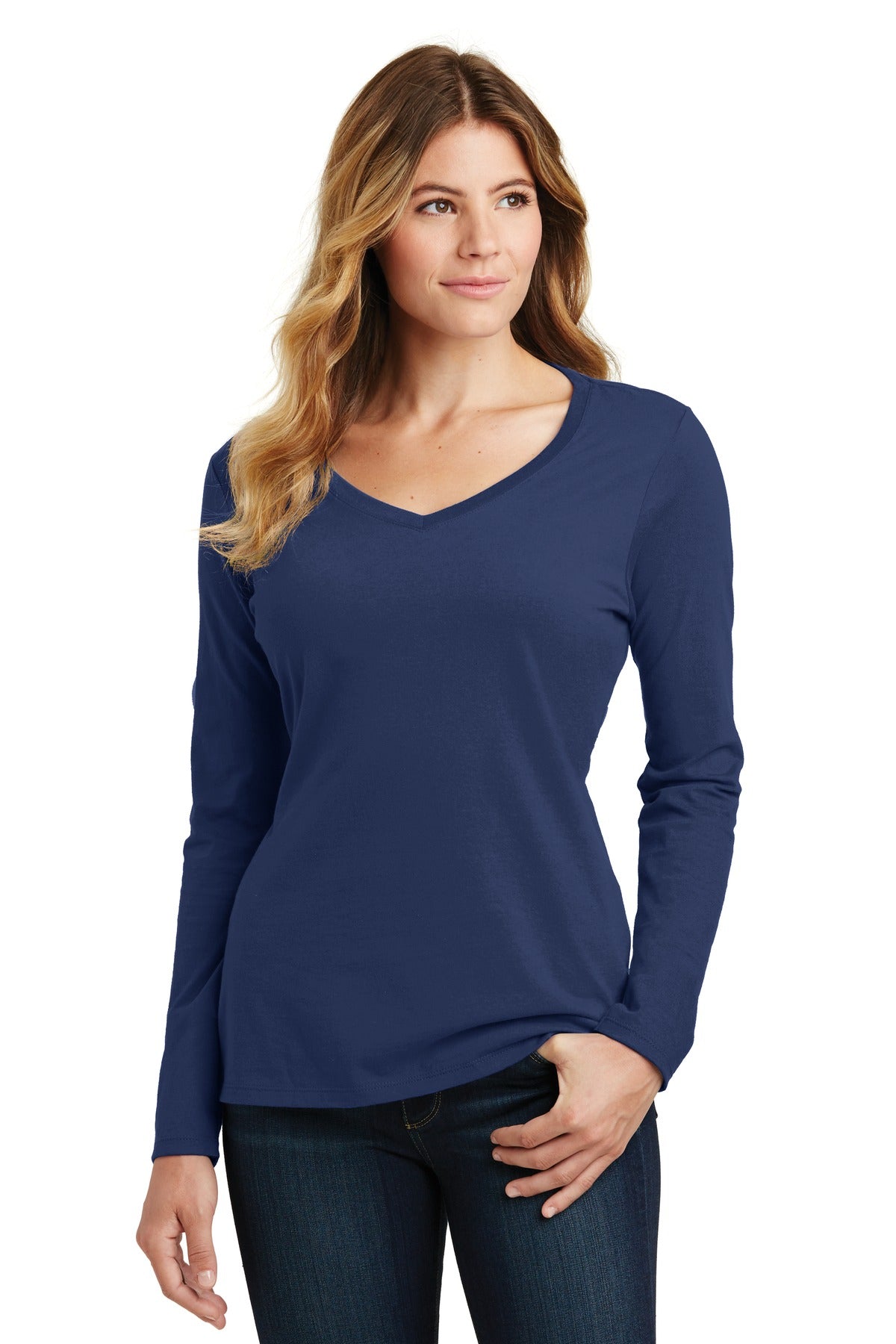 Port & Company® Women's Long Sleeve Fan Favorite V-Neck Tee