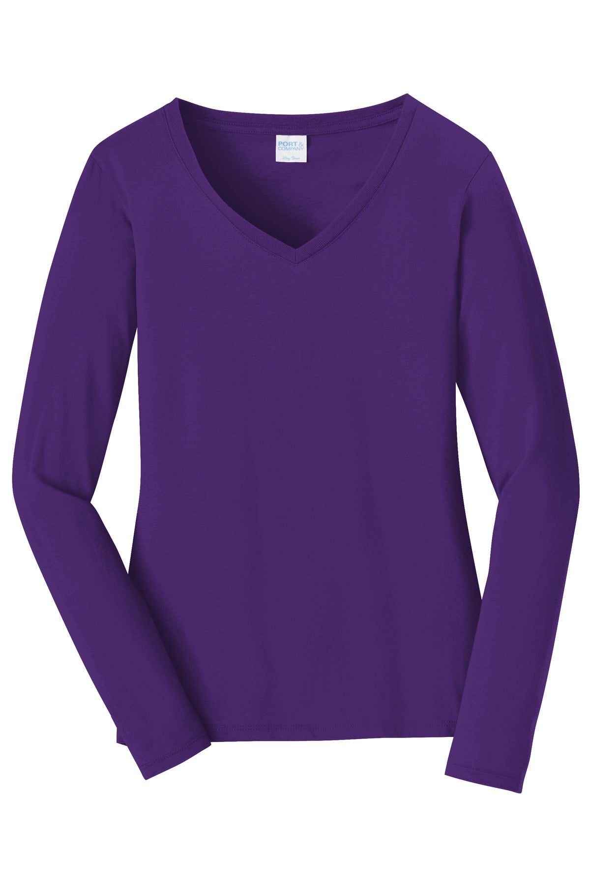 Port & Company® Women's Long Sleeve Fan Favorite V-Neck Tee