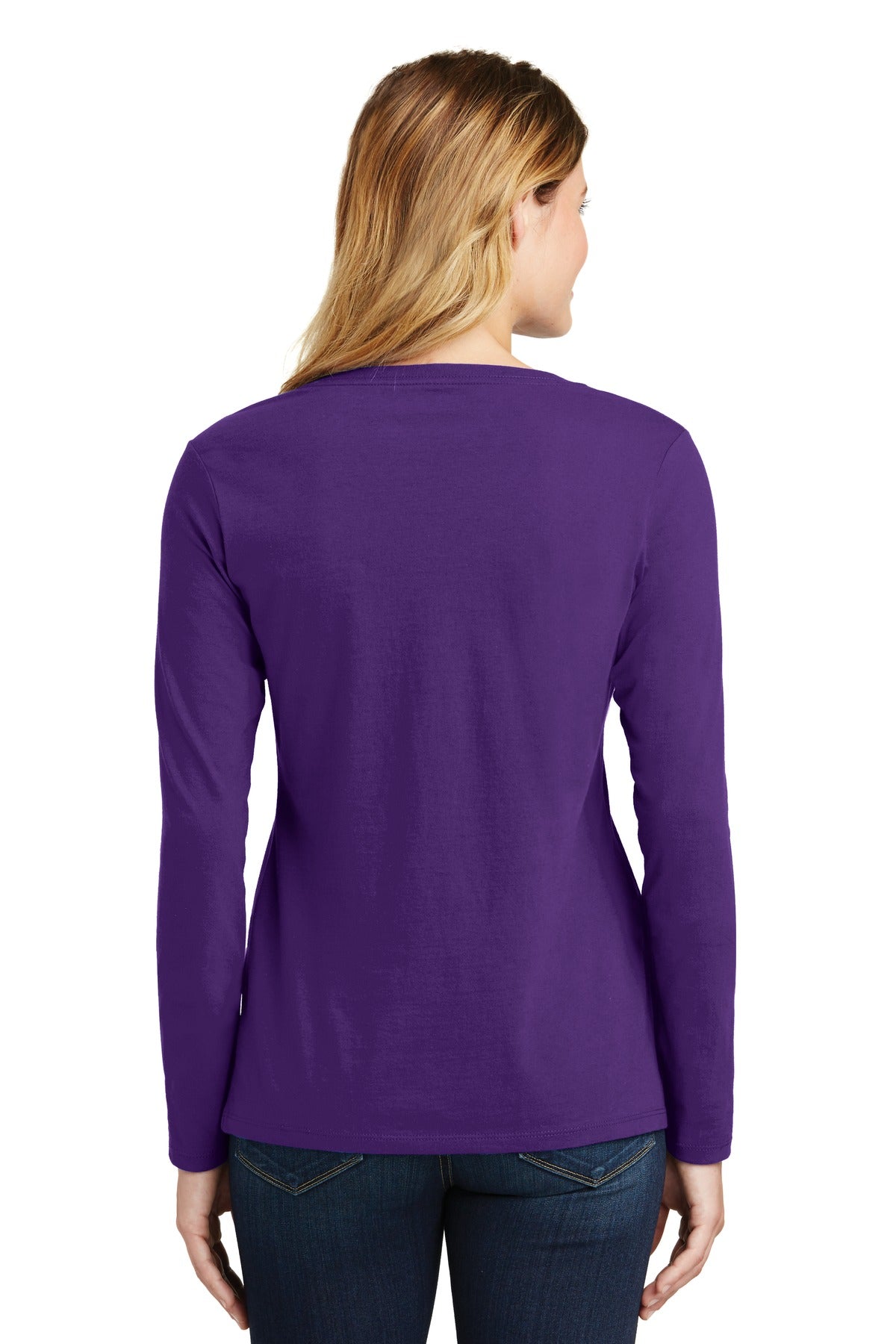 Port & Company® Women's Long Sleeve Fan Favorite V-Neck Tee