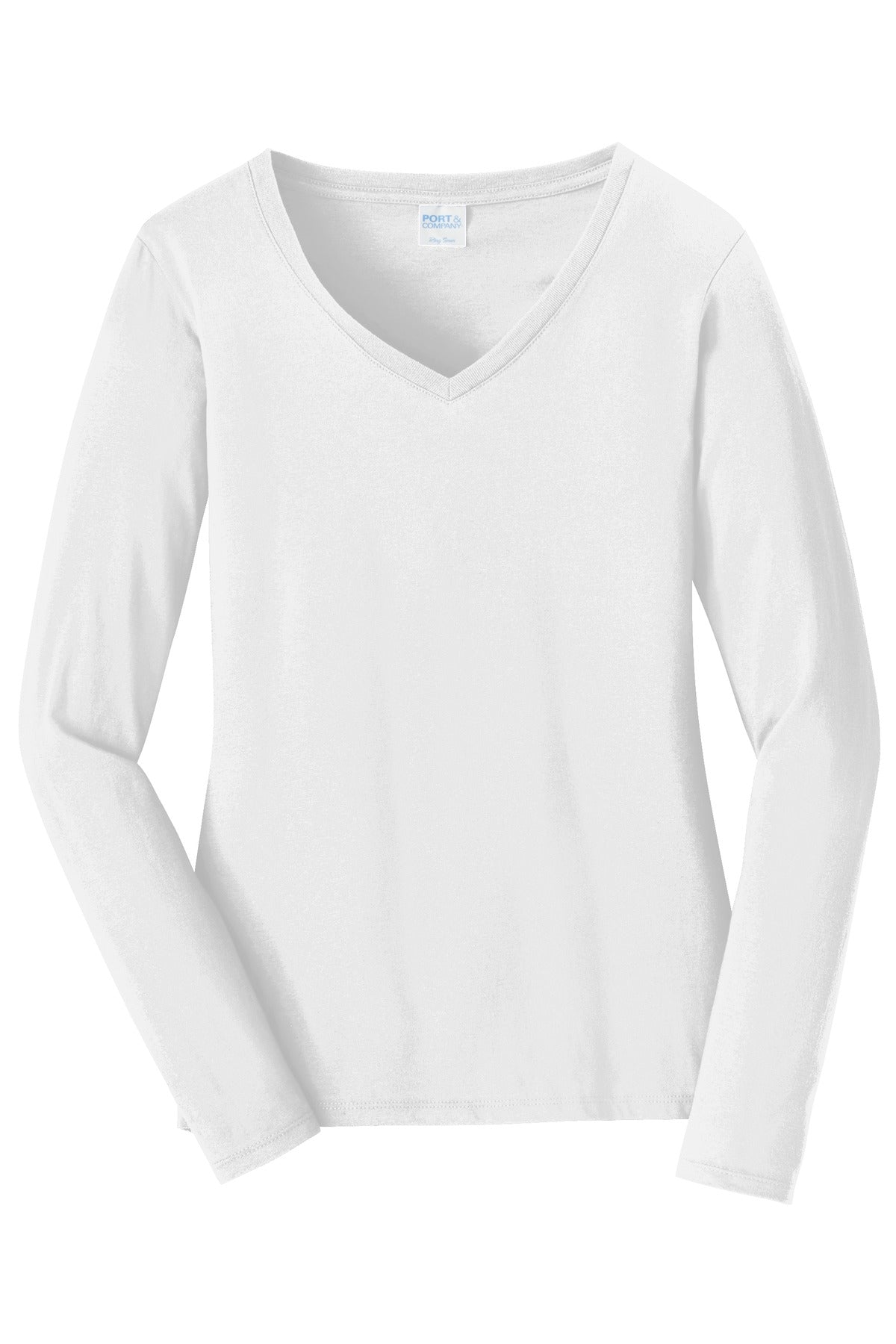Port & Company® Women's Long Sleeve Fan Favorite V-Neck Tee