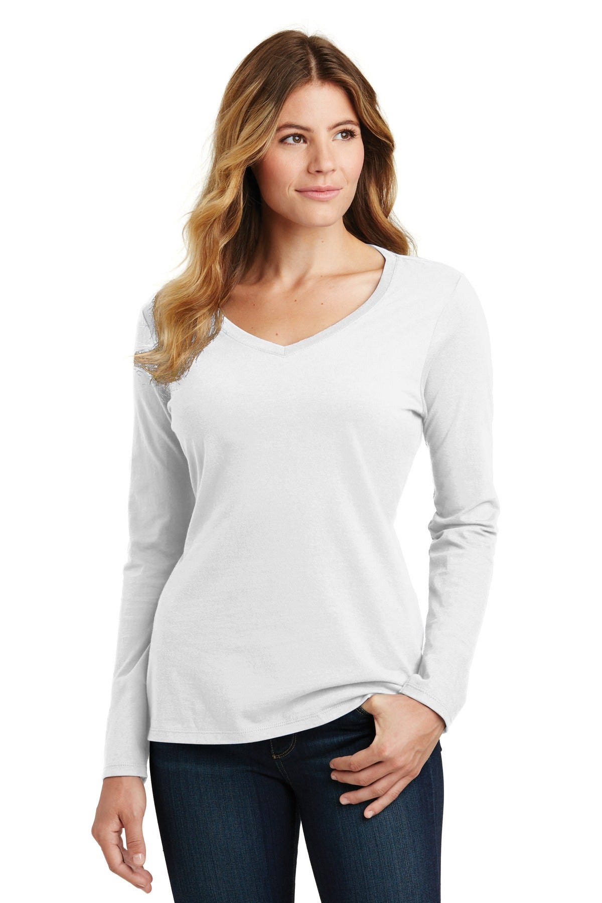 Port & Company® Women's Long Sleeve Fan Favorite V-Neck Tee