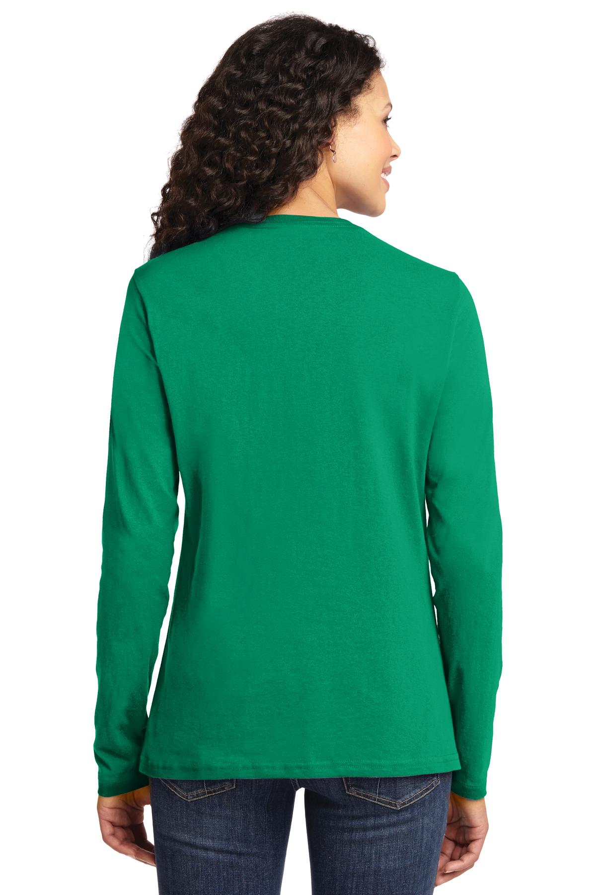 Port & Company® Women's Long Sleeve Core Cotton Tee (CORE COLORS)
