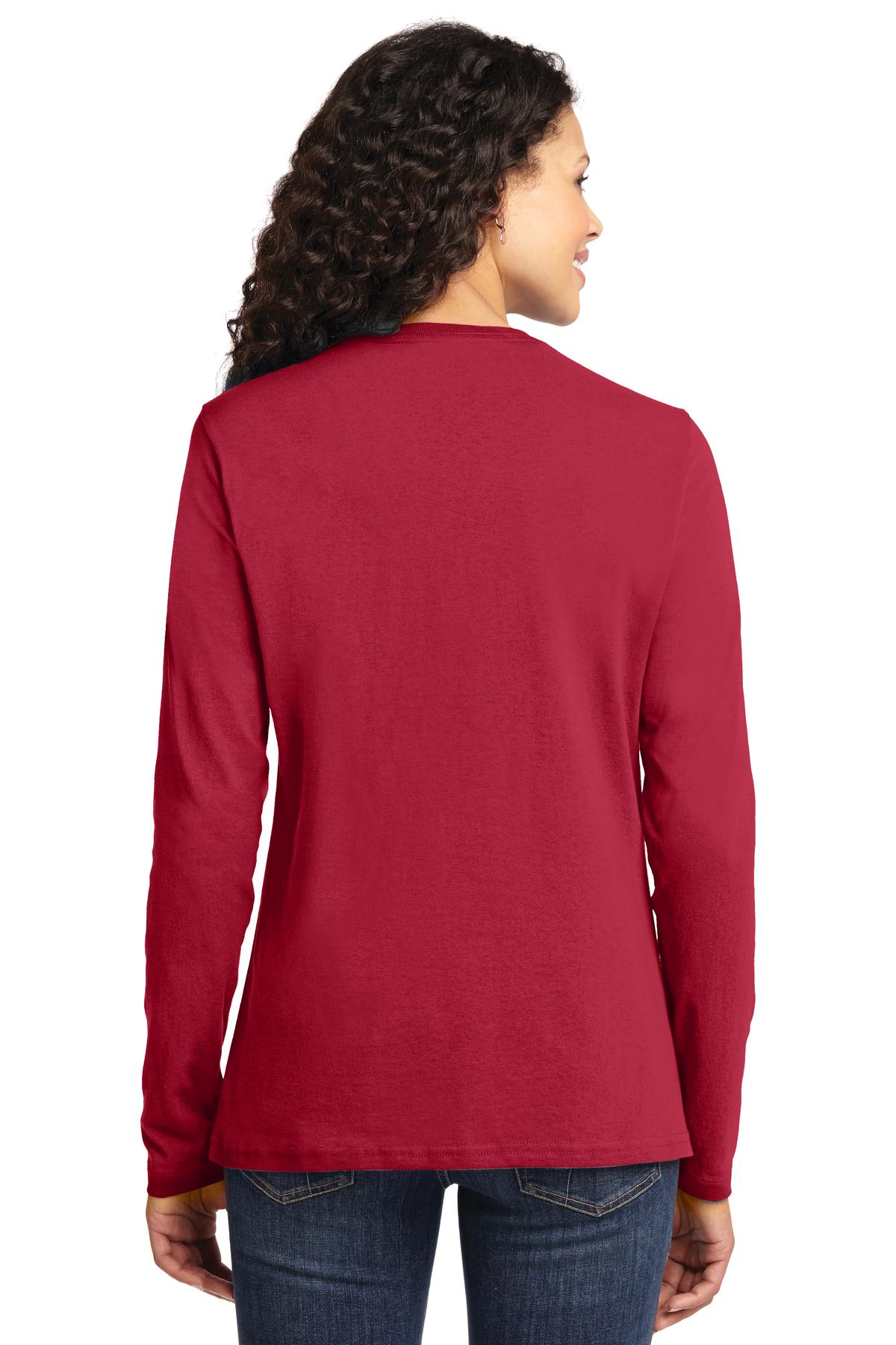Port & Company® Women's Long Sleeve Core Cotton Tee (CORE COLORS)