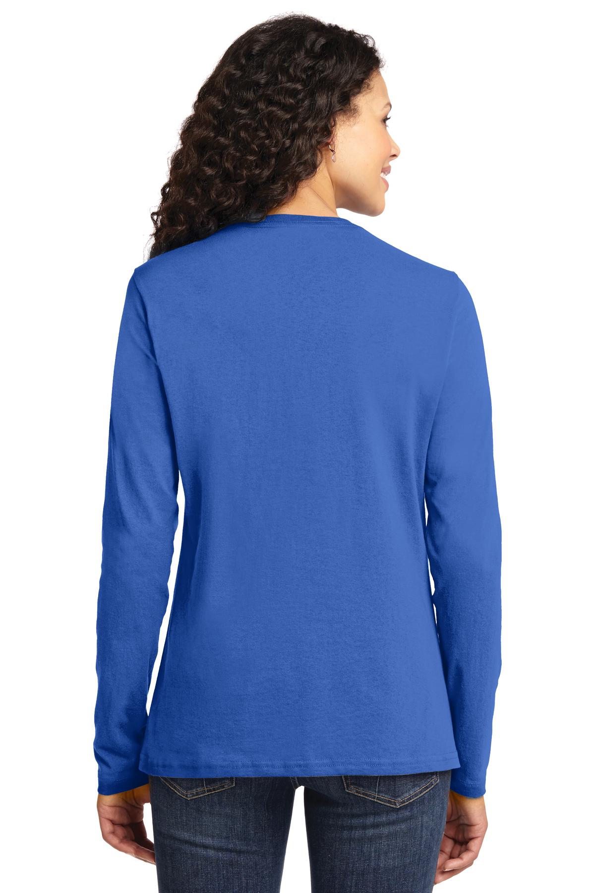 Port & Company® Women's Long Sleeve Core Cotton Tee (CORE COLORS)