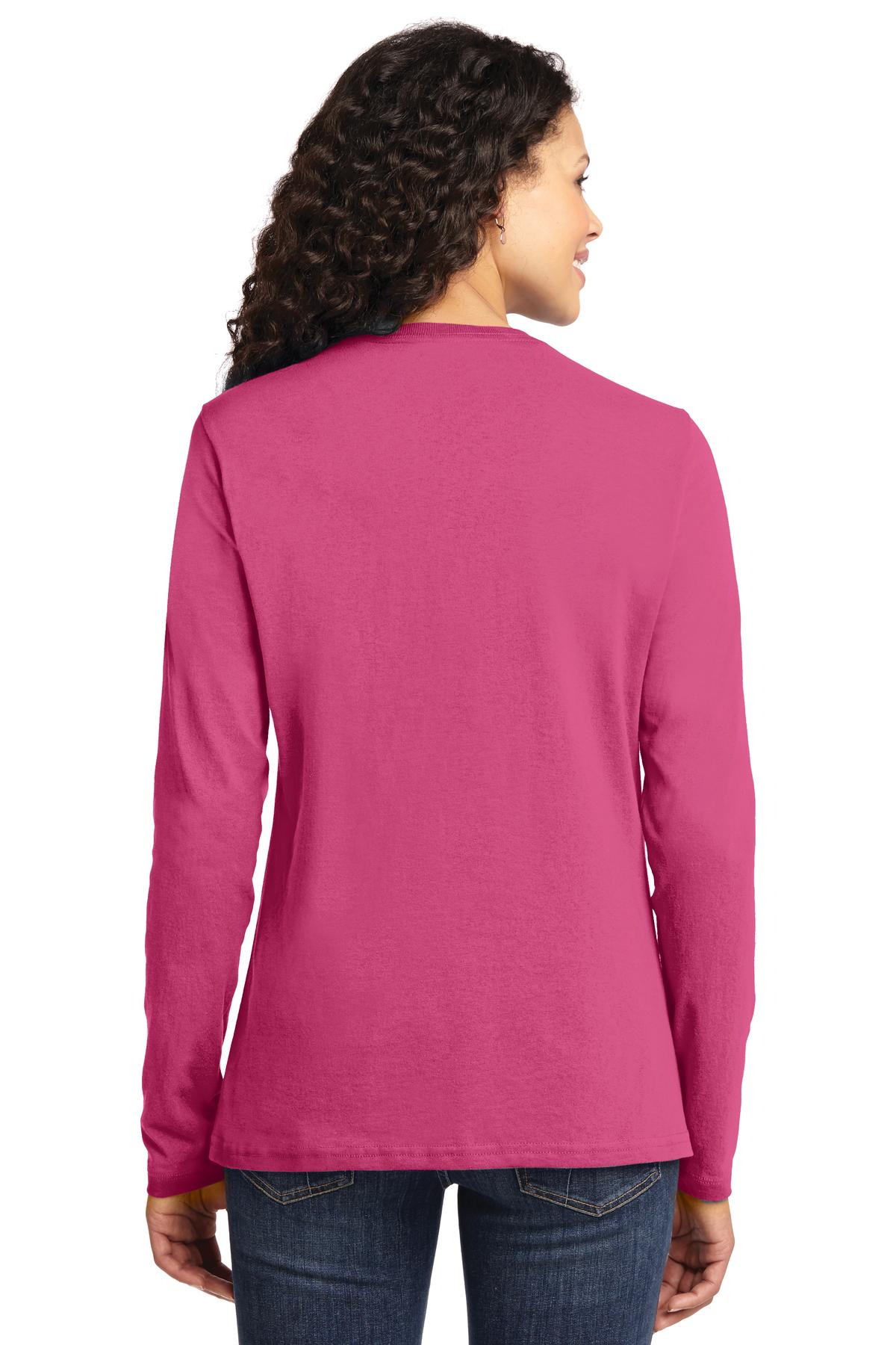 Port & Company® Women's Long Sleeve Core Cotton Tee (CORE COLORS)