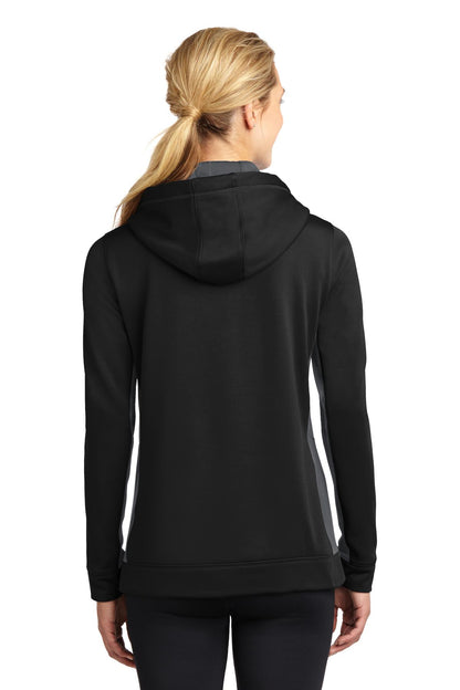 DISCONTINUED - Sport-Tek® Women's Sport-Wick® Fleece Colorblock Hooded Pullover - SKU LST235