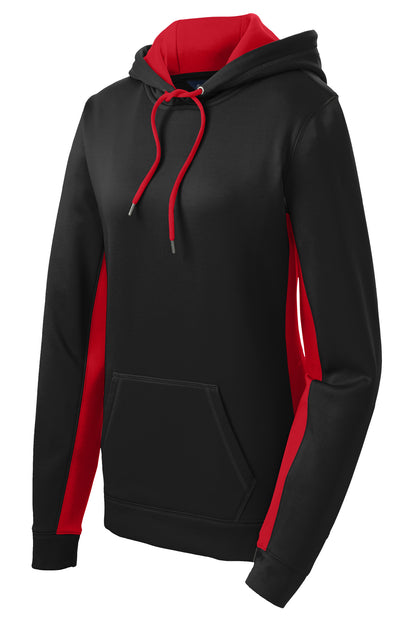 DISCONTINUED - Sport-Tek® Women's Sport-Wick® Fleece Colorblock Hooded Pullover - SKU LST235