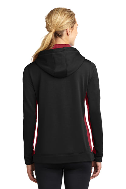 DISCONTINUED - Sport-Tek® Women's Sport-Wick® Fleece Colorblock Hooded Pullover - SKU LST235