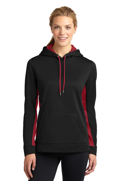 DISCONTINUED - Sport-Tek® Women's Sport-Wick® Fleece Colorblock Hooded Pullover - SKU LST235