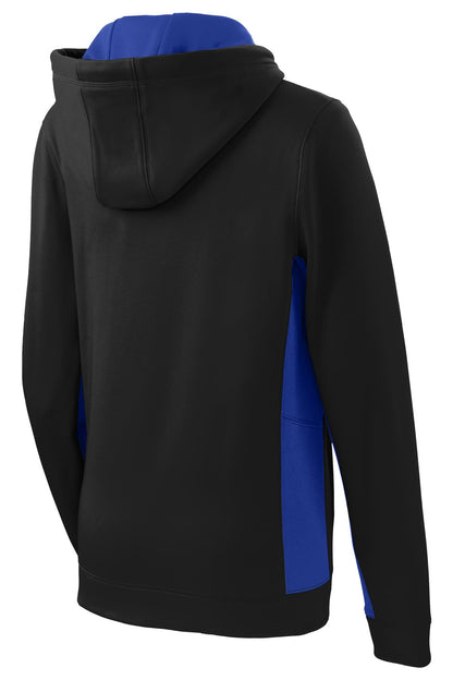 DISCONTINUED - Sport-Tek® Women's Sport-Wick® Fleece Colorblock Hooded Pullover - SKU LST235