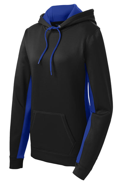DISCONTINUED - Sport-Tek® Women's Sport-Wick® Fleece Colorblock Hooded Pullover - SKU LST235