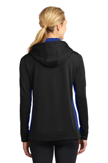 DISCONTINUED - Sport-Tek® Women's Sport-Wick® Fleece Colorblock Hooded Pullover - SKU LST235