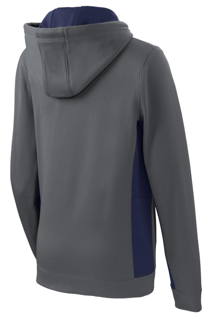 DISCONTINUED - Sport-Tek® Women's Sport-Wick® Fleece Colorblock Hooded Pullover - SKU LST235