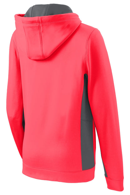 DISCONTINUED - Sport-Tek® Women's Sport-Wick® Fleece Colorblock Hooded Pullover - SKU LST235