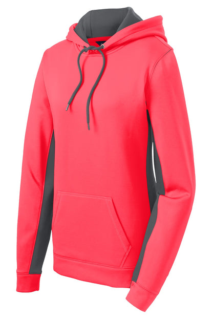DISCONTINUED - Sport-Tek® Women's Sport-Wick® Fleece Colorblock Hooded Pullover - SKU LST235