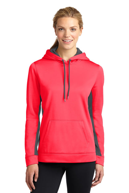 DISCONTINUED - Sport-Tek® Women's Sport-Wick® Fleece Colorblock Hooded Pullover - SKU LST235