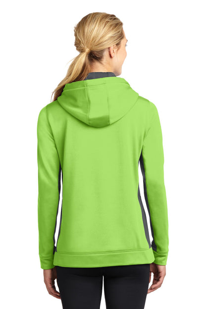 DISCONTINUED - Sport-Tek® Women's Sport-Wick® Fleece Colorblock Hooded Pullover - SKU LST235