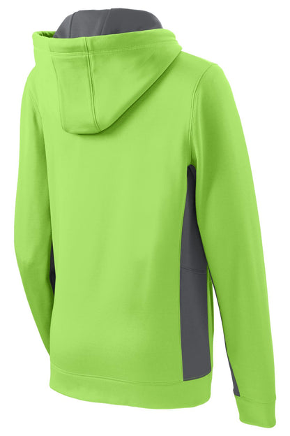 DISCONTINUED - Sport-Tek® Women's Sport-Wick® Fleece Colorblock Hooded Pullover - SKU LST235
