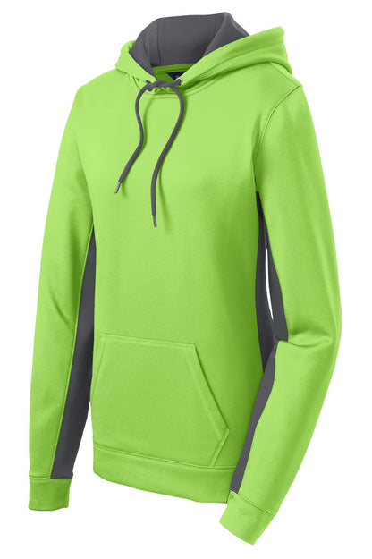 DISCONTINUED - Sport-Tek® Women's Sport-Wick® Fleece Colorblock Hooded Pullover - SKU LST235