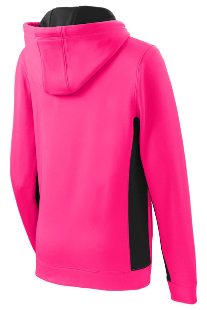 DISCONTINUED - Sport-Tek® Women's Sport-Wick® Fleece Colorblock Hooded Pullover - SKU LST235
