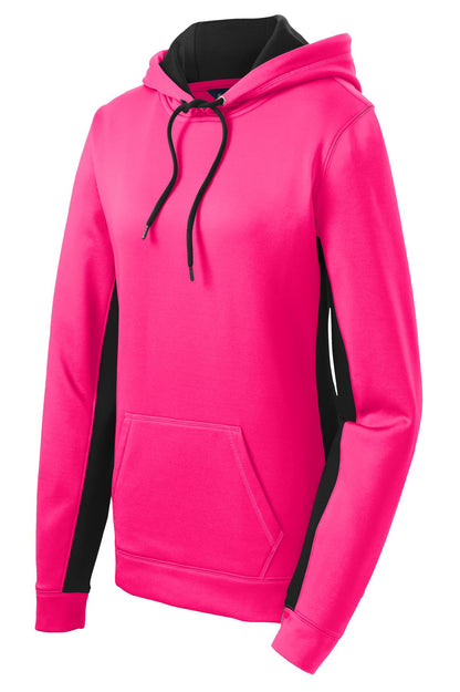 DISCONTINUED - Sport-Tek® Women's Sport-Wick® Fleece Colorblock Hooded Pullover - SKU LST235