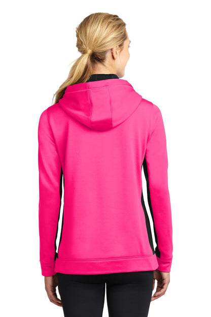 DISCONTINUED - Sport-Tek® Women's Sport-Wick® Fleece Colorblock Hooded Pullover - SKU LST235