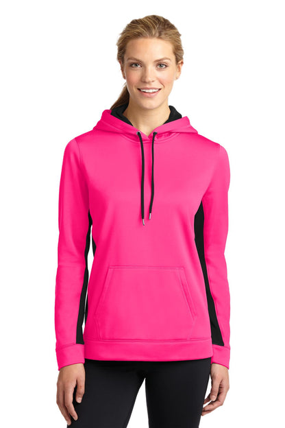DISCONTINUED - Sport-Tek® Women's Sport-Wick® Fleece Colorblock Hooded Pullover - SKU LST235