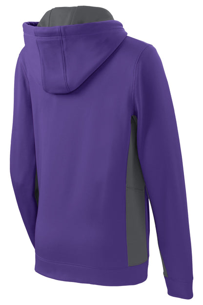 DISCONTINUED - Sport-Tek® Women's Sport-Wick® Fleece Colorblock Hooded Pullover - SKU LST235