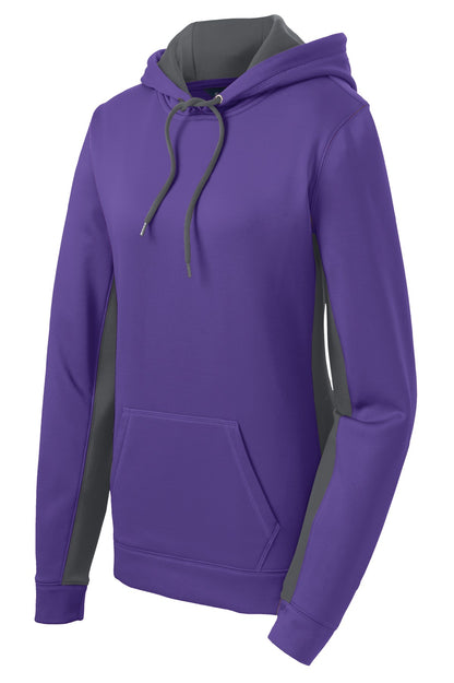 DISCONTINUED - Sport-Tek® Women's Sport-Wick® Fleece Colorblock Hooded Pullover - SKU LST235
