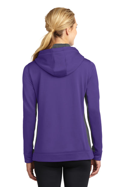 DISCONTINUED - Sport-Tek® Women's Sport-Wick® Fleece Colorblock Hooded Pullover - SKU LST235