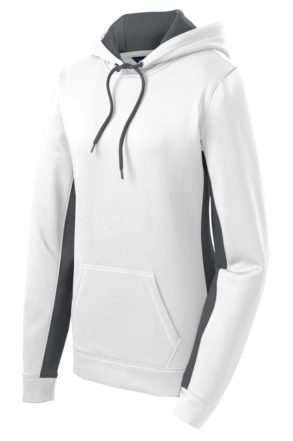 DISCONTINUED - Sport-Tek® Women's Sport-Wick® Fleece Colorblock Hooded Pullover - SKU LST235