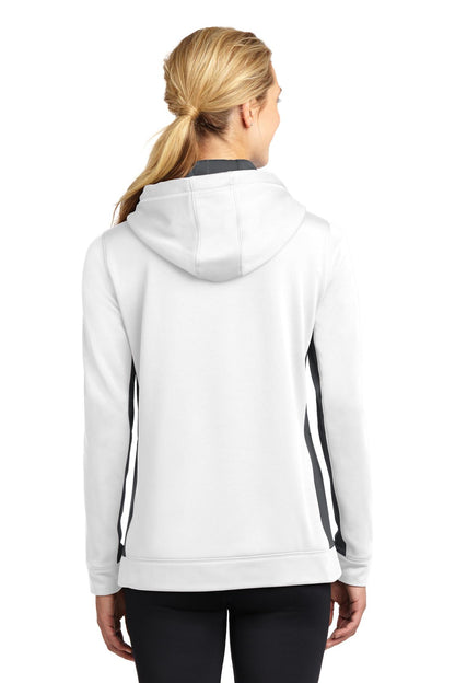 DISCONTINUED - Sport-Tek® Women's Sport-Wick® Fleece Colorblock Hooded Pullover - SKU LST235