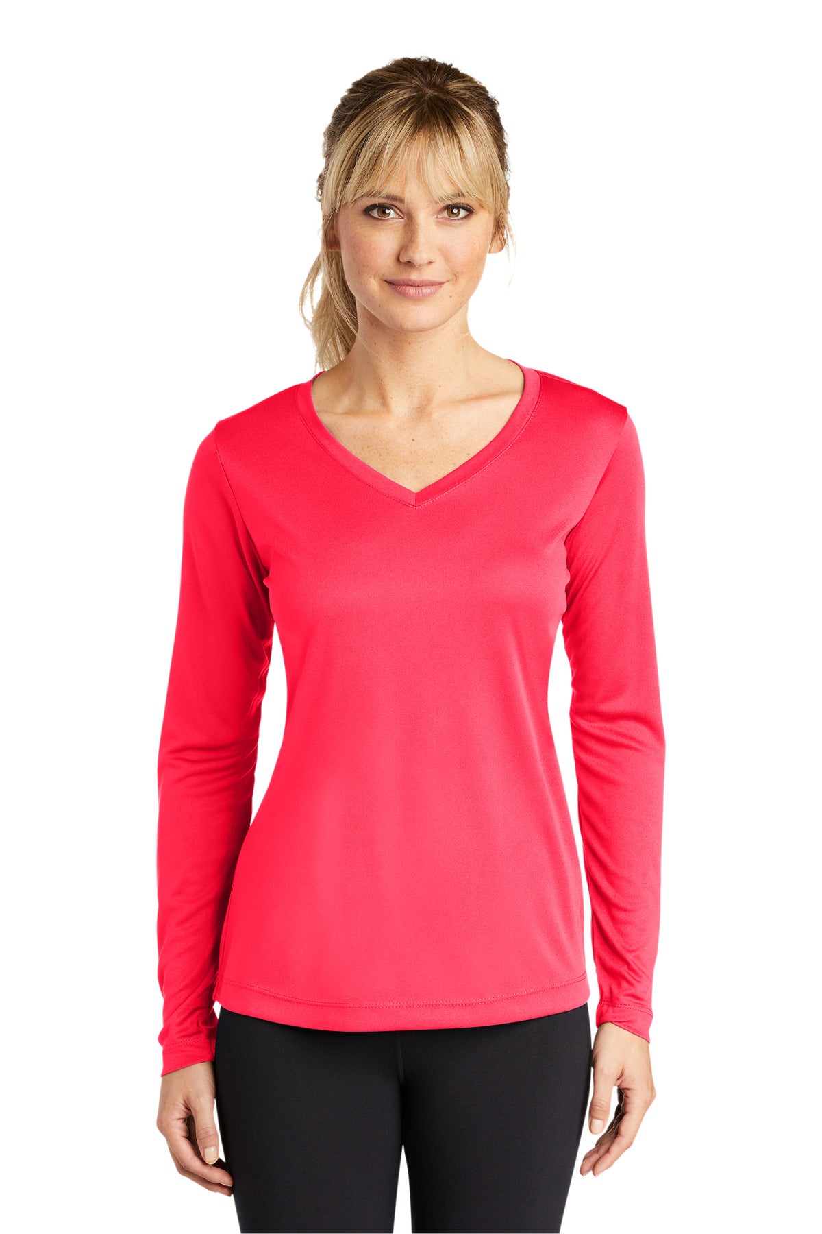 Sport-Tek® Women's Long Sleeve PosiCharge® Competitor V-Neck Tee (CORE COLORS)
