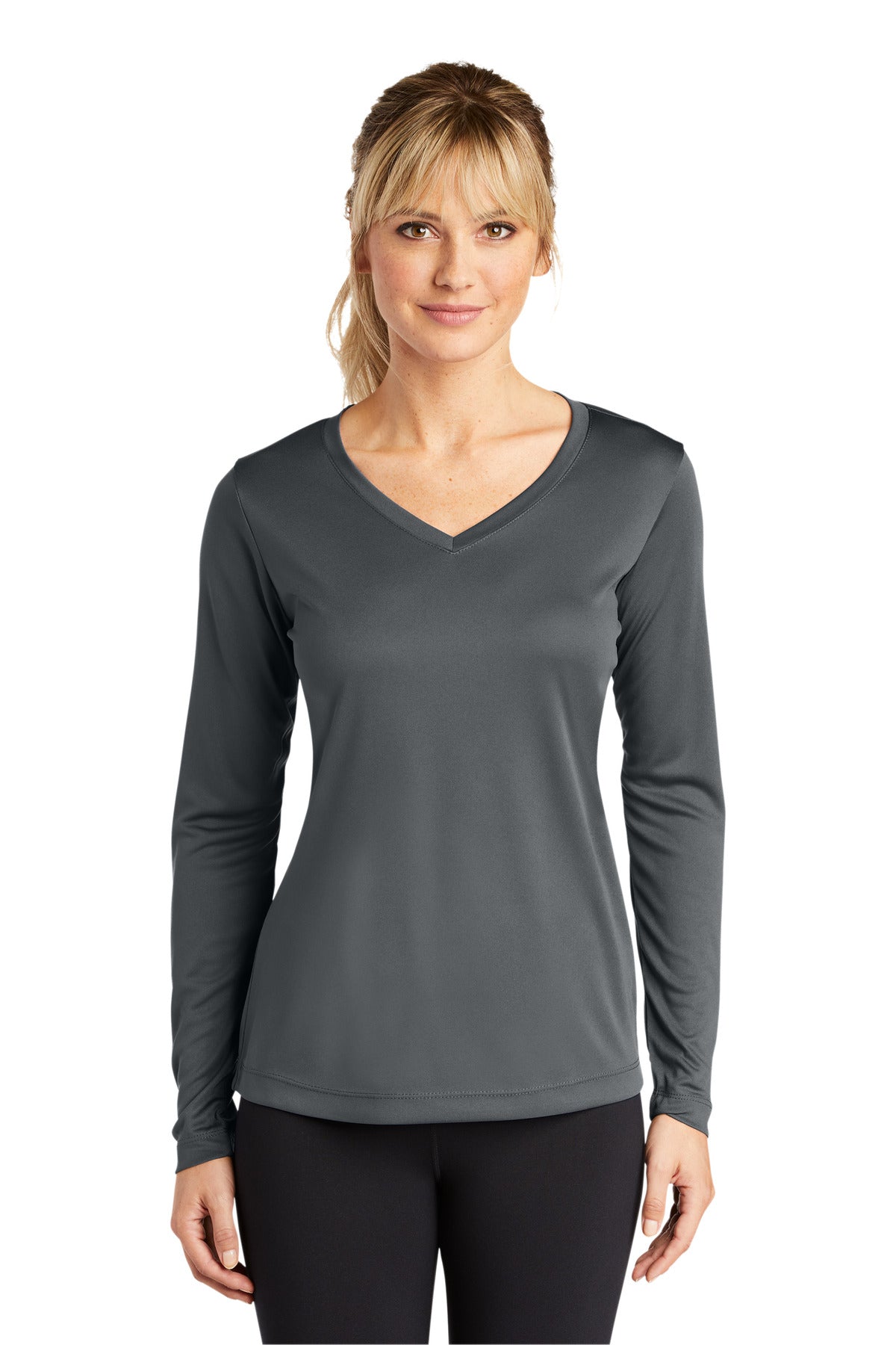 Sport-Tek® Women's Long Sleeve PosiCharge® Competitor V-Neck Tee (CORE COLORS)