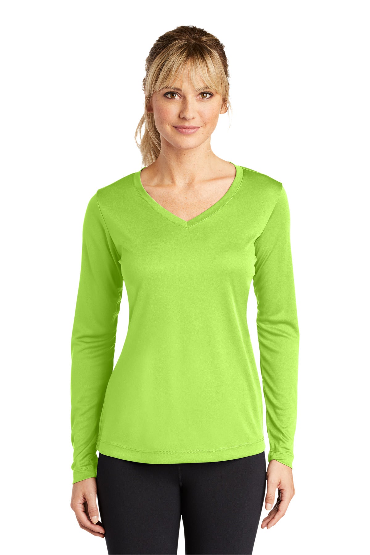 Sport-Tek® Women's Long Sleeve PosiCharge® Competitor V-Neck Tee (CORE COLORS)