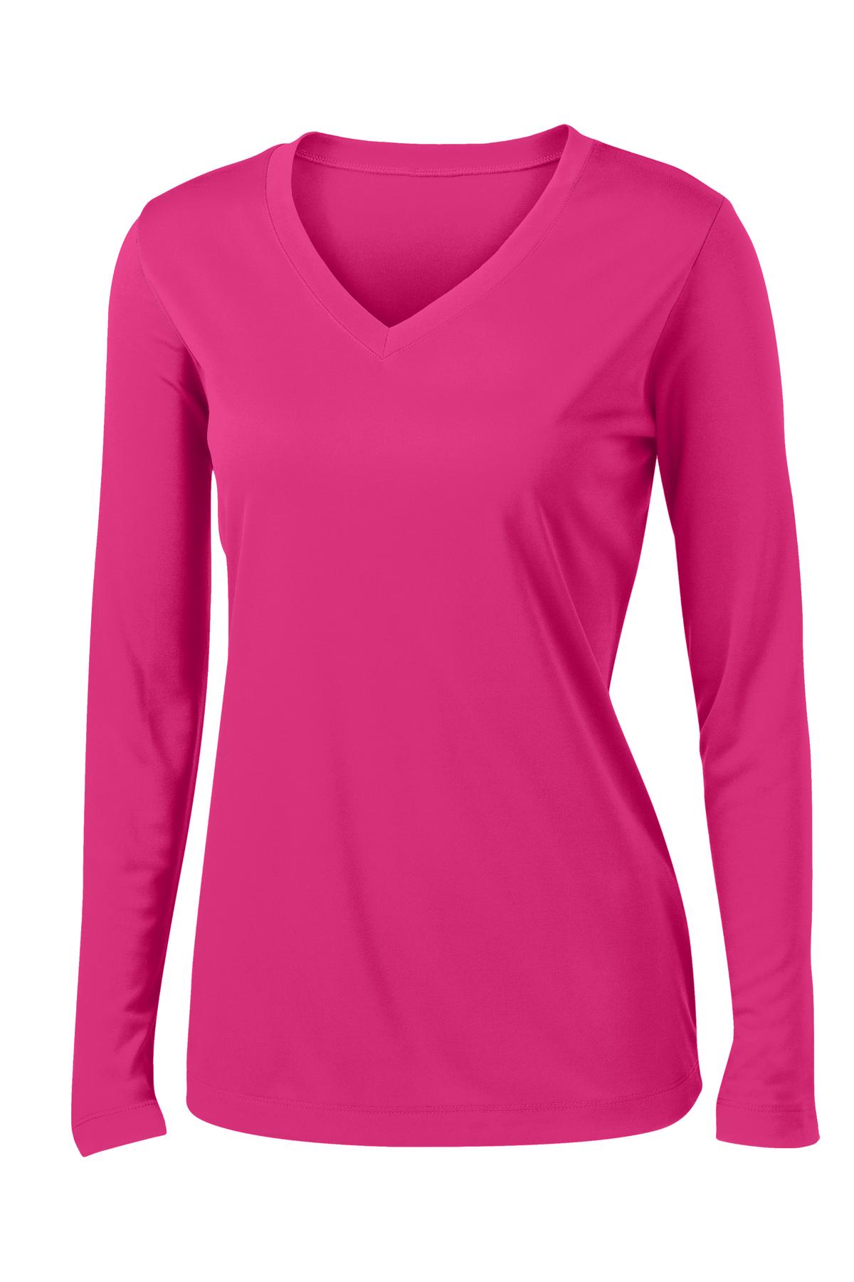 Sport-Tek® Women's Long Sleeve PosiCharge® Competitor V-Neck Tee (CORE COLORS)