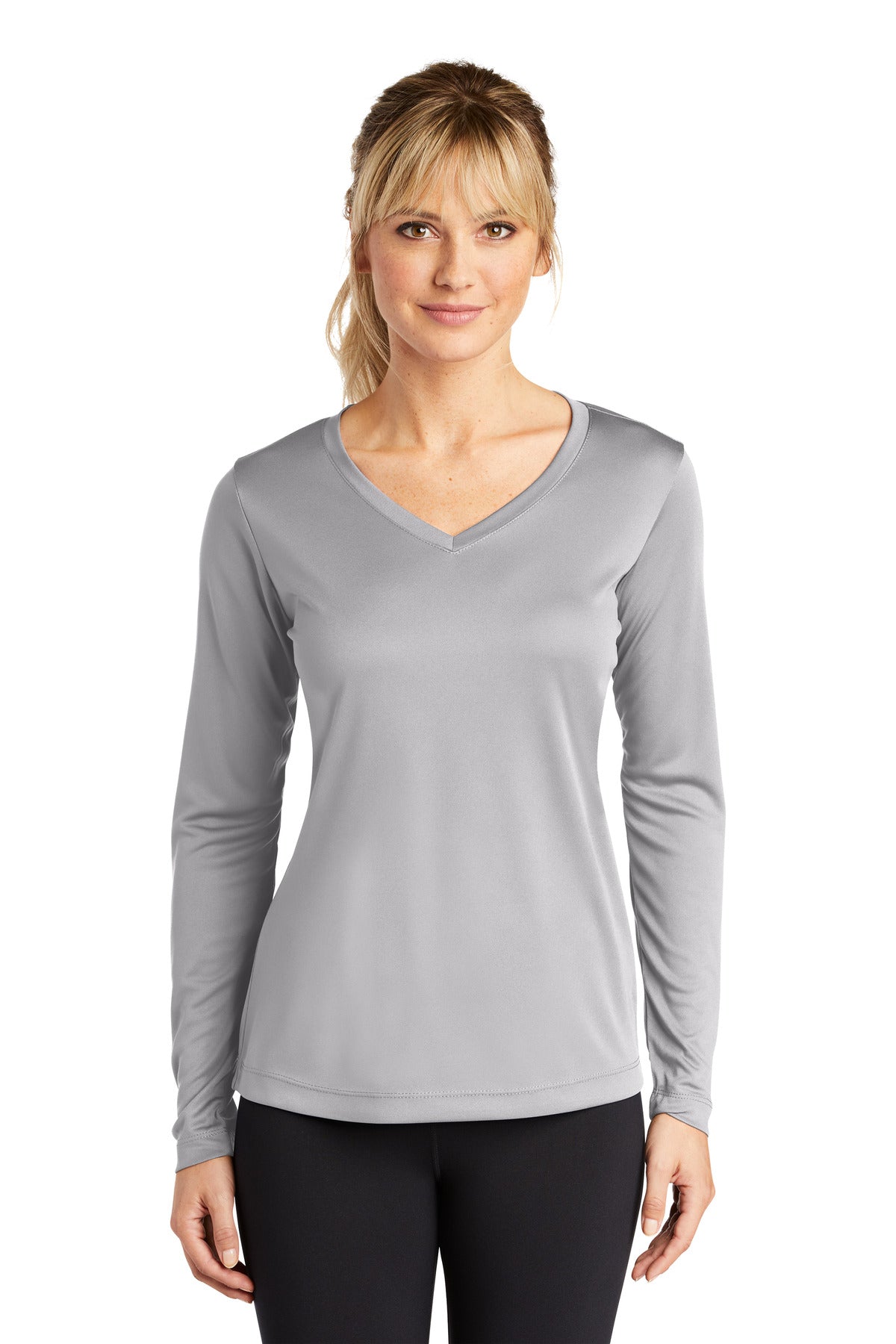 Sport-Tek® Women's Long Sleeve PosiCharge® Competitor V-Neck Tee (CORE COLORS)