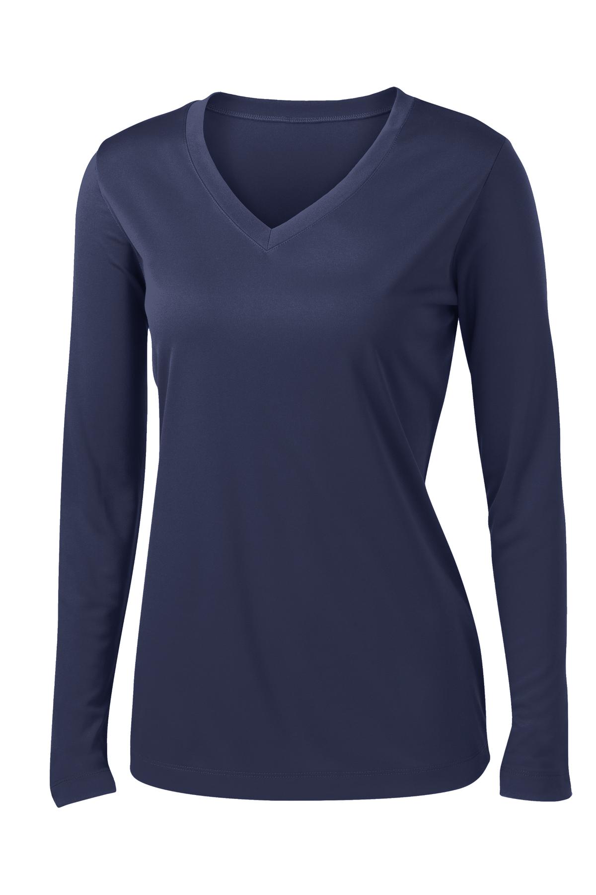 Sport-Tek® Women's Long Sleeve PosiCharge® Competitor V-Neck Tee (CORE COLORS)
