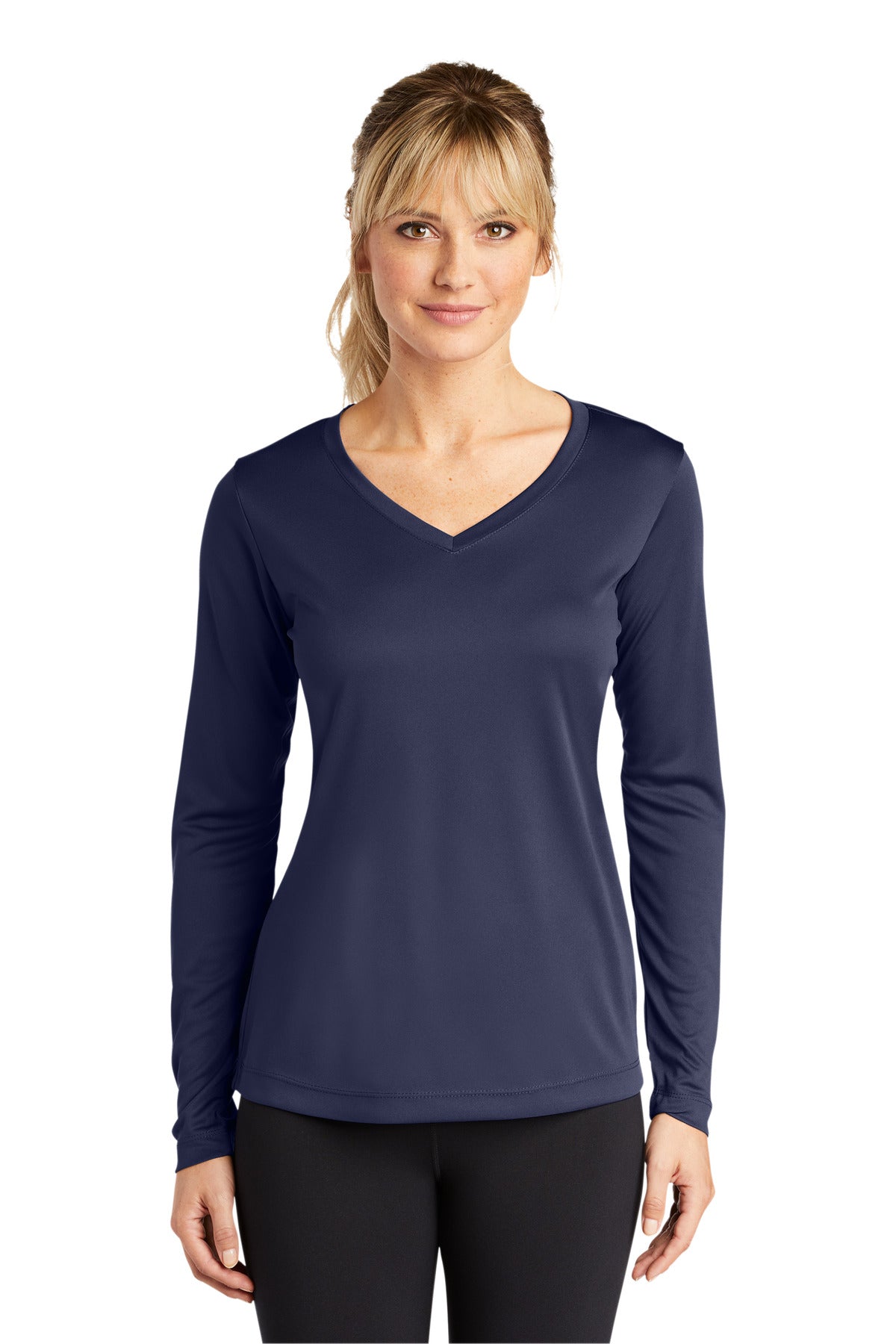 Sport-Tek® Women's Long Sleeve PosiCharge® Competitor V-Neck Tee (CORE COLORS)