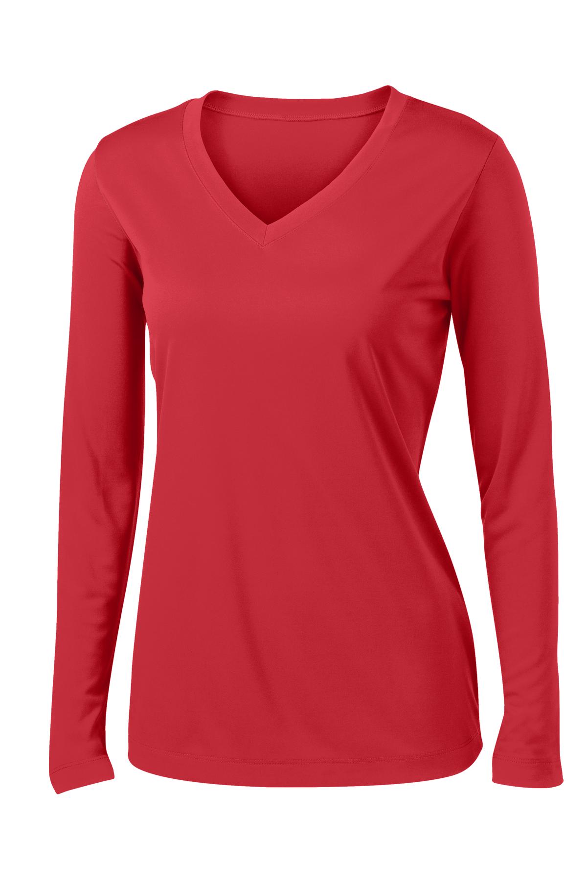 Sport-Tek® Women's Long Sleeve PosiCharge® Competitor V-Neck Tee (CORE COLORS)
