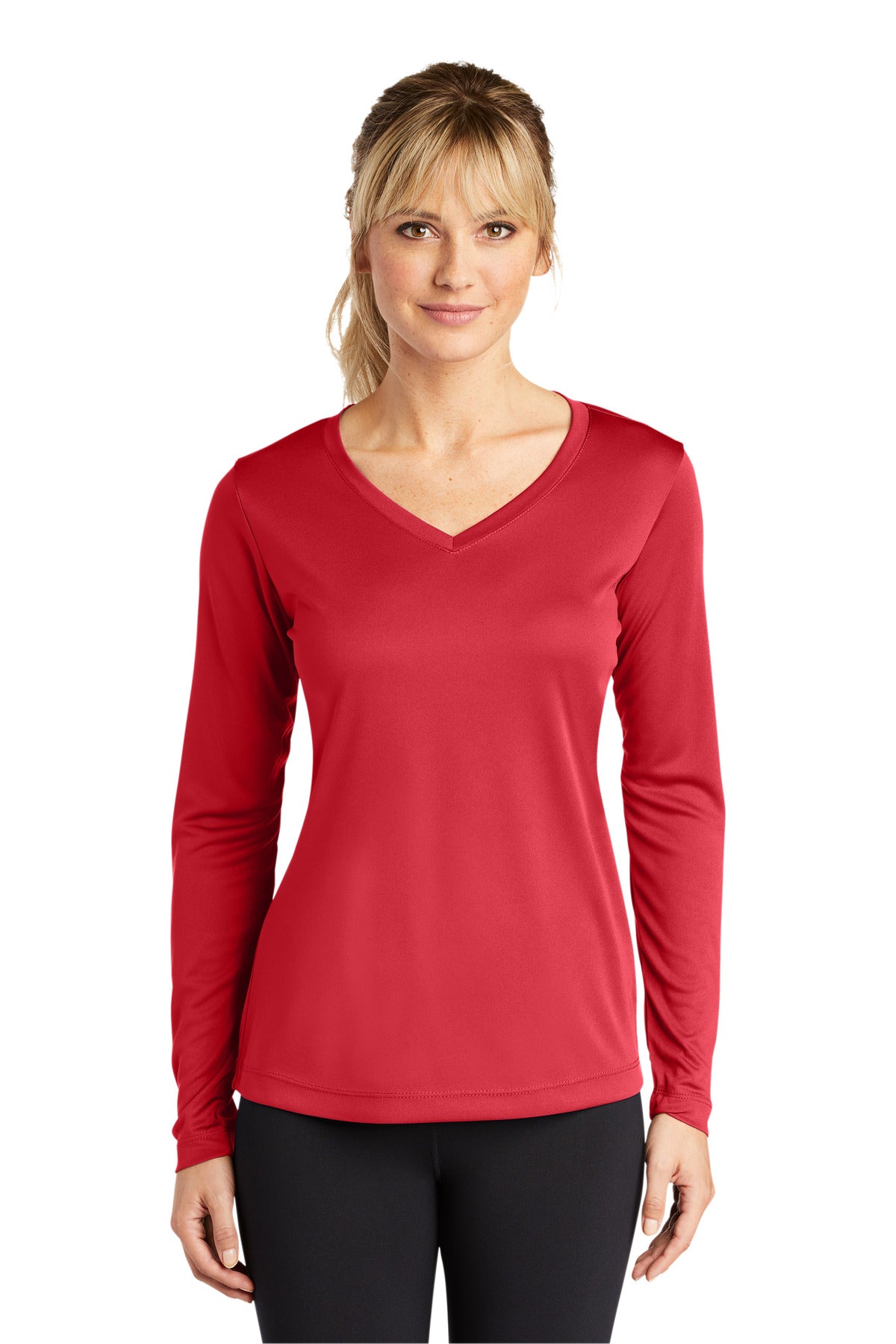 Sport-Tek® Women's Long Sleeve PosiCharge® Competitor V-Neck Tee (CORE COLORS)